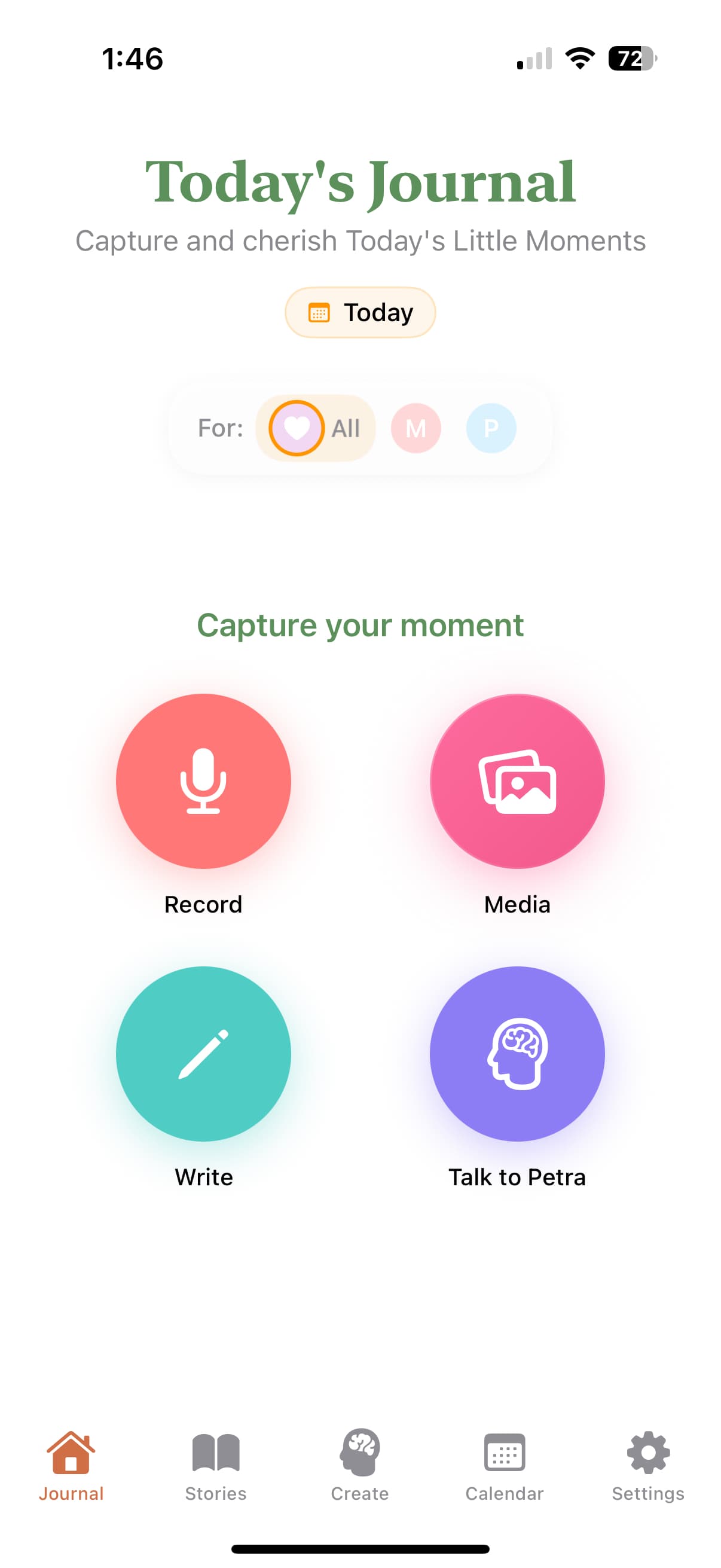 Today's Little Moments app screenshot